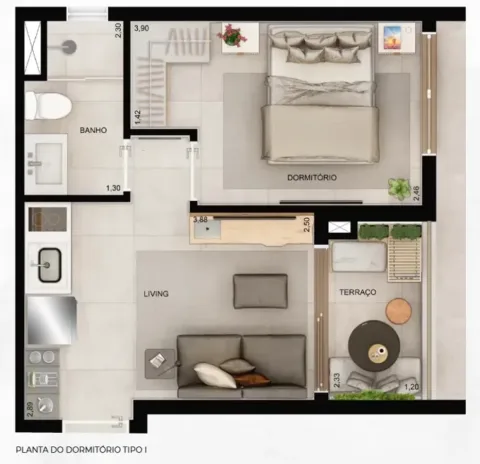 Apartamento para alugar 1 quarto, 30 m² em Vila Clementino, São Paulo